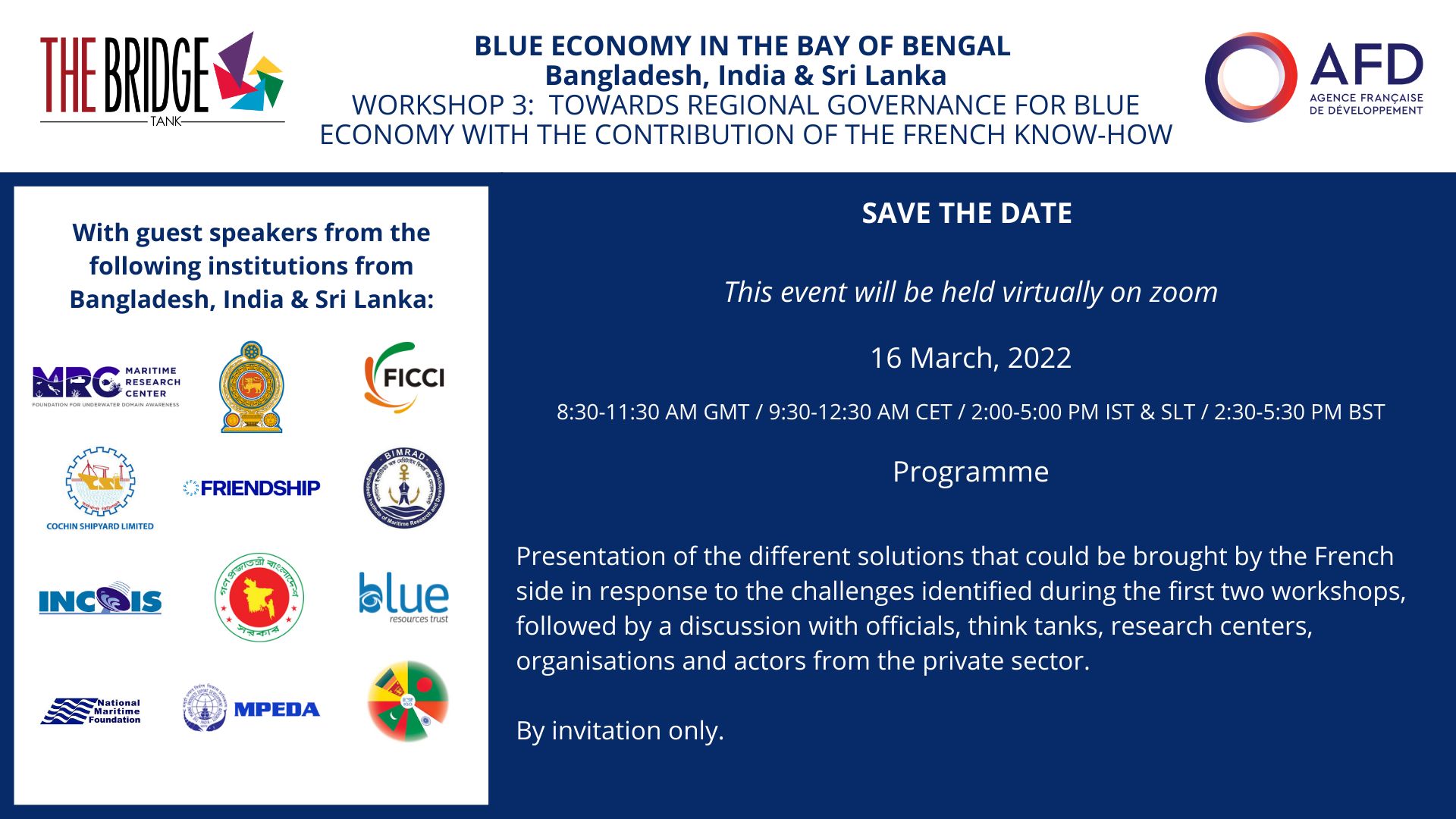 The Bridge Tank and French Development Agency launch their final workshop on Blue Economy